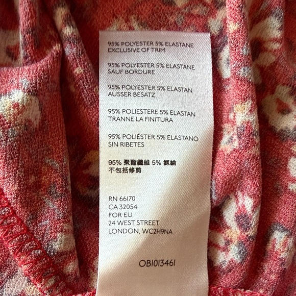 🆕 Free People Say Hello Floral Long Sleeve Mini Dress, Size L - Picture 11 of 11